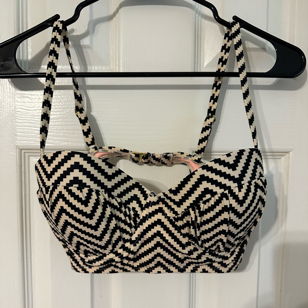 Black and Tan Bikini Top